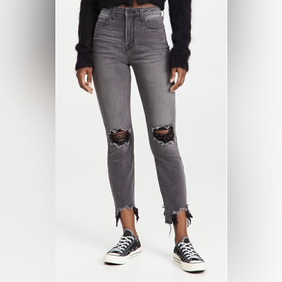 L'AGENCE High Line Skinny Jeans Vintage Grey Destruct size 27 - Picture 2 of 5